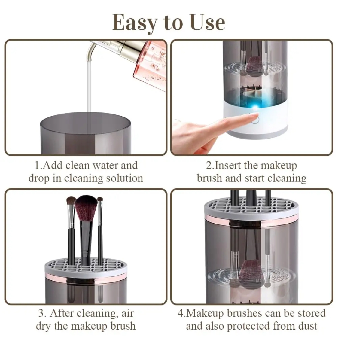 New Automatic Makeup Brush Cleaner, Upgraded 7000RPM Spinner