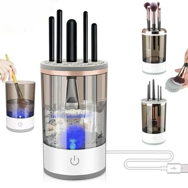 Electric Makeup Brush Cleaner Machine, Portable Automatic Spinner Brush  Cleaner Tools for All Size Makeup Brushes, Make Up Brush Cleaner Cleanser