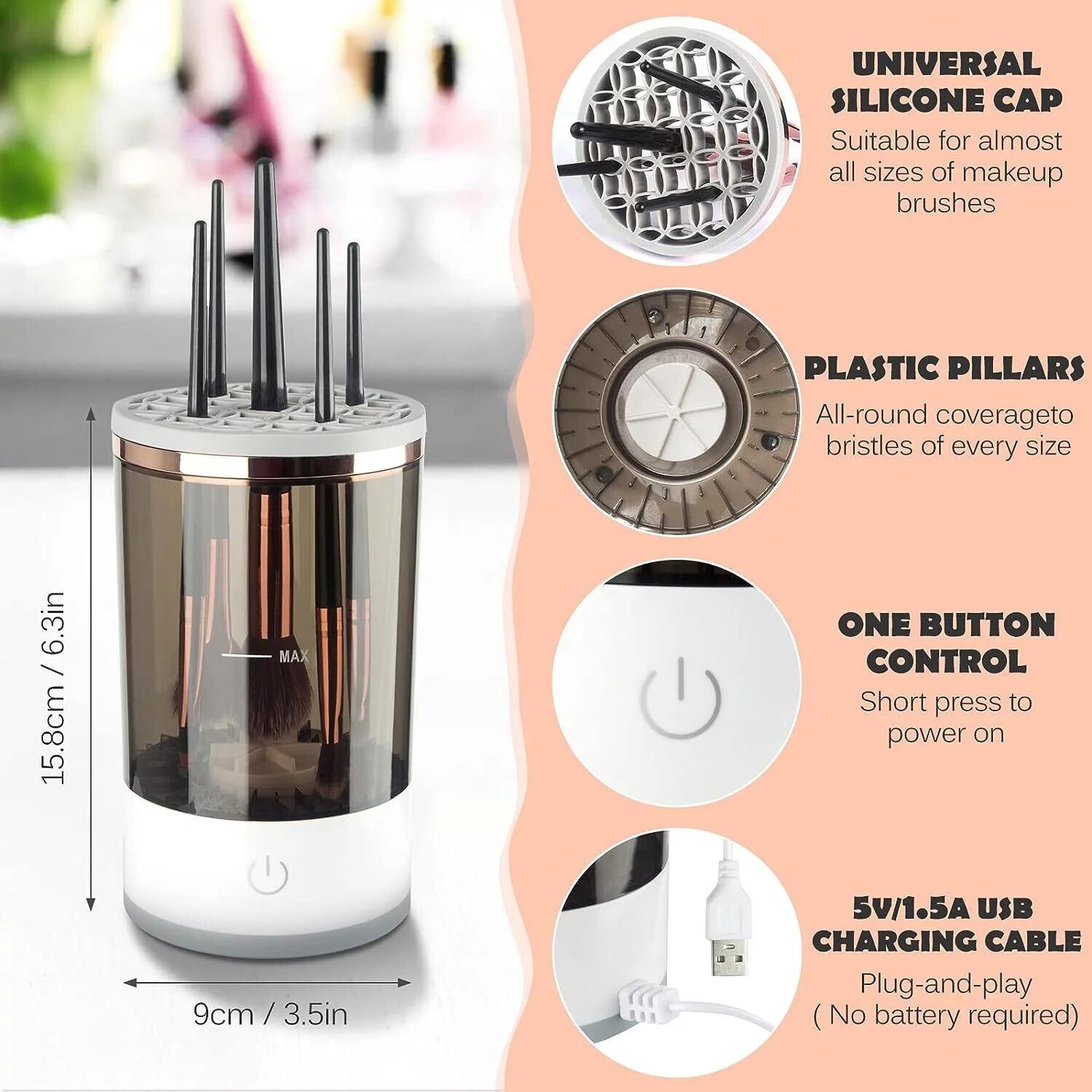 New Automatic Makeup Brush Cleaner, Upgraded 7000RPM Spinner 2024 – WASHED  BEAUTY
